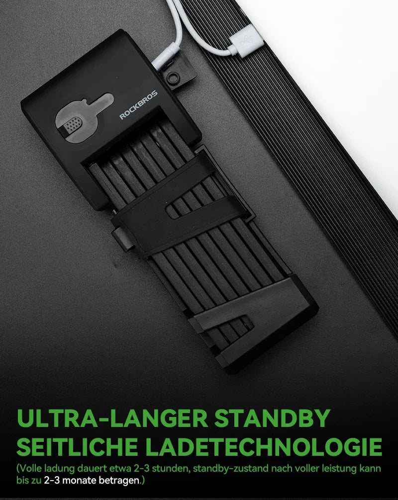 Fahrrad  Fingerabdruck Faltschloss USB-Aufladung