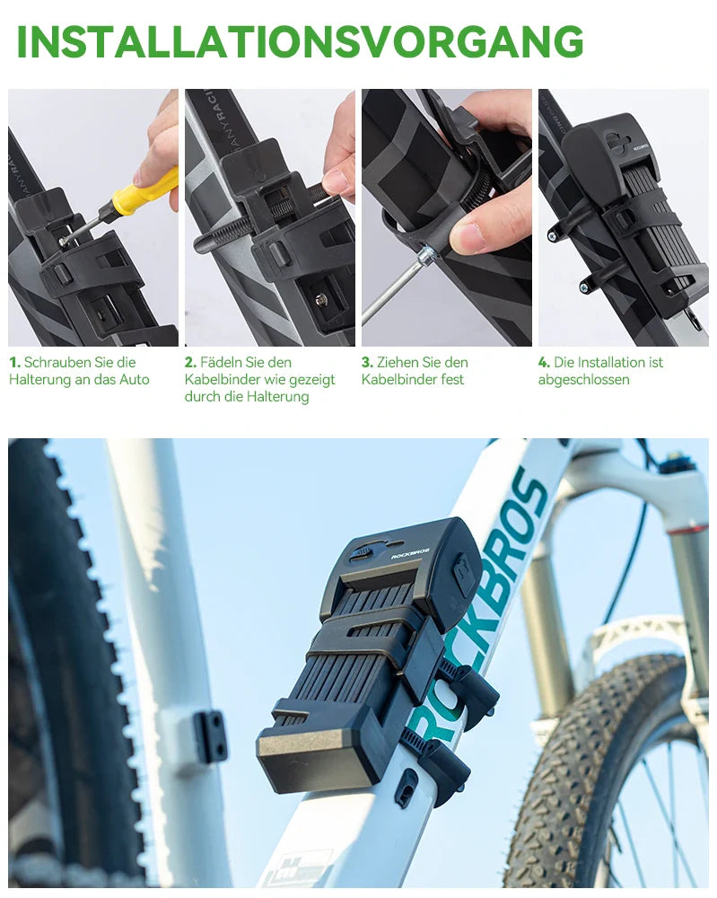 Fahrrad  Fingerabdruck Faltschloss USB-Aufladung