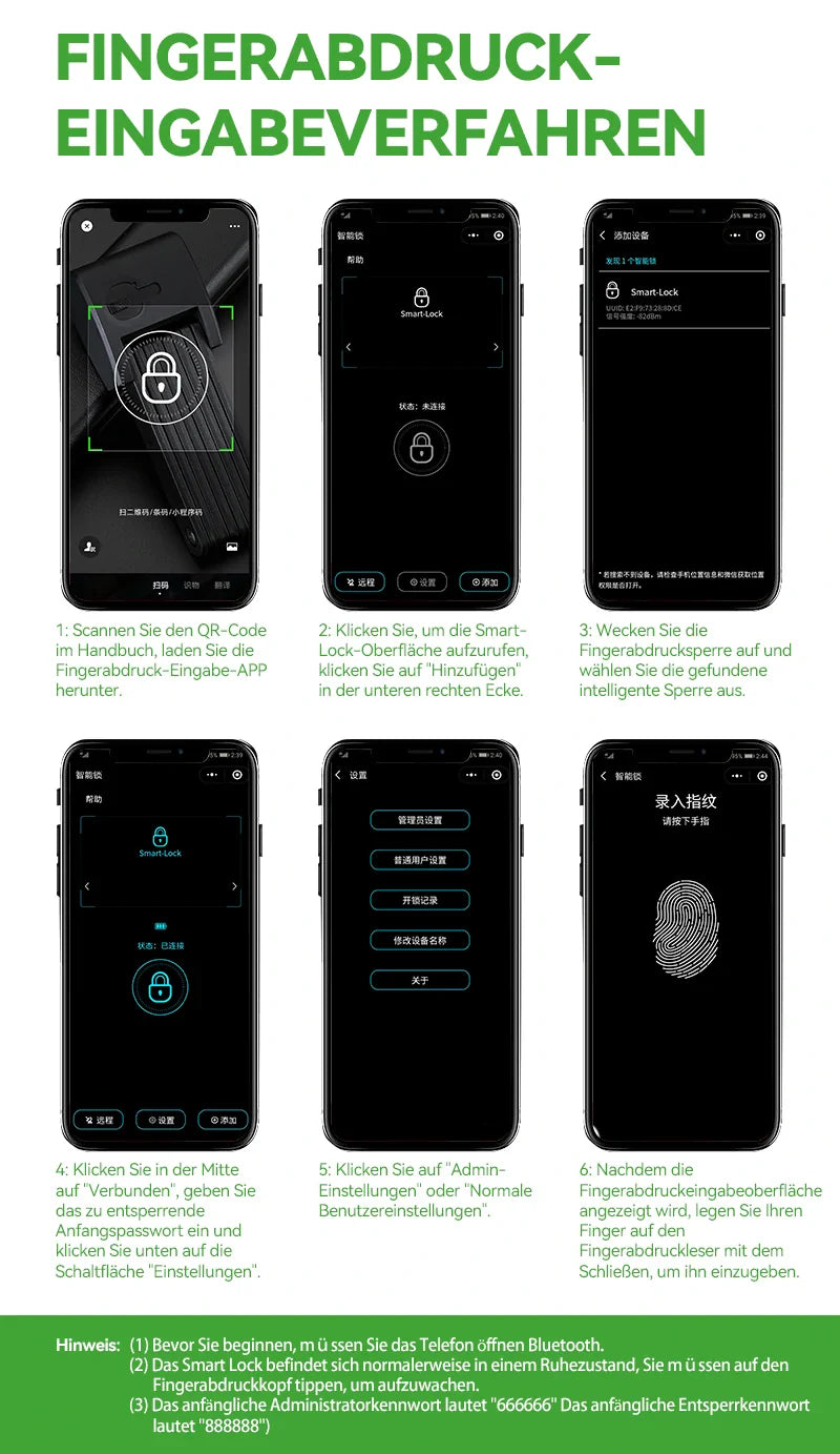 Fahrrad  Fingerabdruck Faltschloss USB-Aufladung