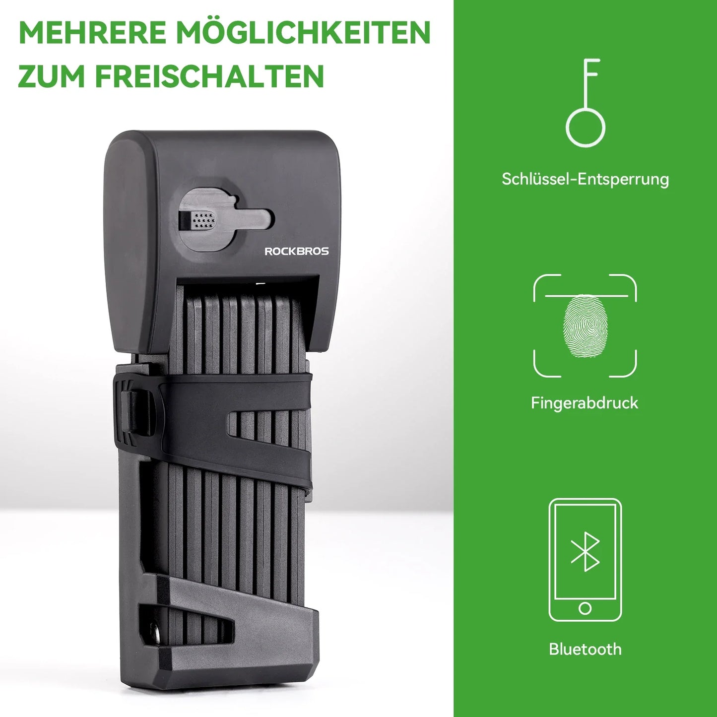 Fahrrad  Fingerabdruck Faltschloss USB-Aufladung