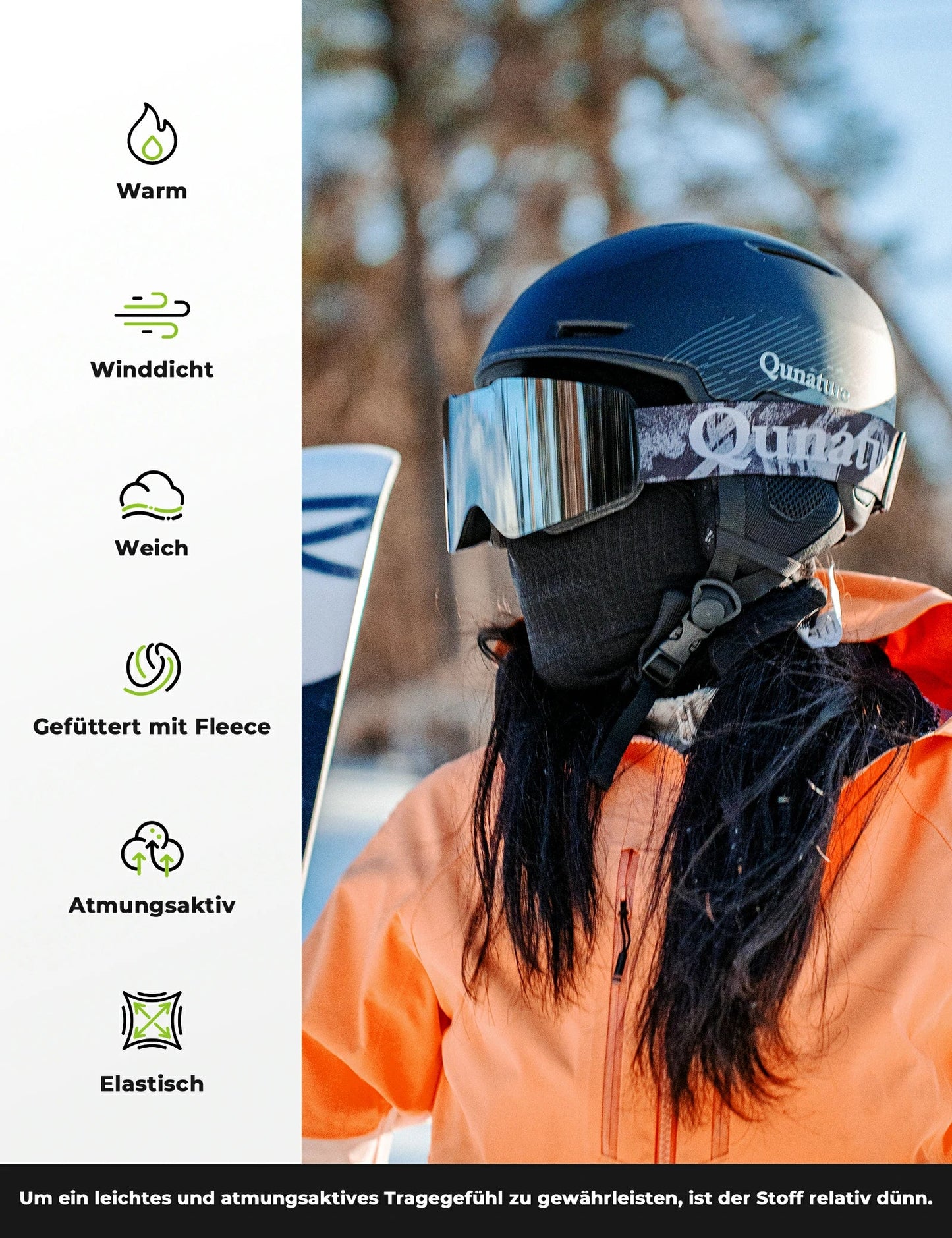 Qunature Sturmhaube Herbst Winter Balaclava für Outdoorsports Unisex