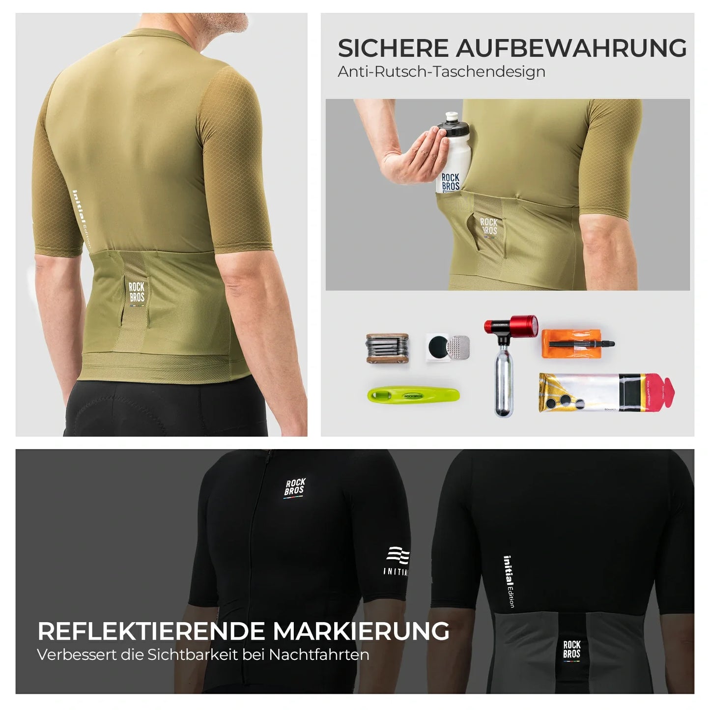 ROAD TO SKY Herren Radtrikot Kurzarm mit Taschen