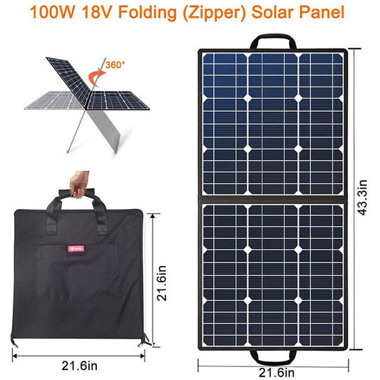 Solarpanel 100 W FlashFish Faltbar 18V DC Ausgang Outdoor Leicht