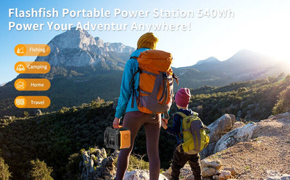 Power Station 1000 W Max.FlashFish 150000mAh Solar Tragbar Outdoor Camping Display