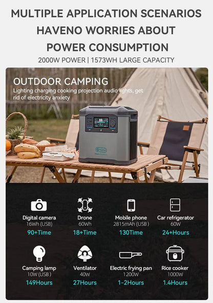 Power Station 4000 W Max. Solar 436800mAh Outdoor Camping Notstrom